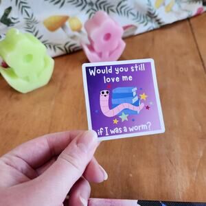 If I was a bookworm Funny Vinyl Laptop Sticker Joke Gag Gift Reading Lover